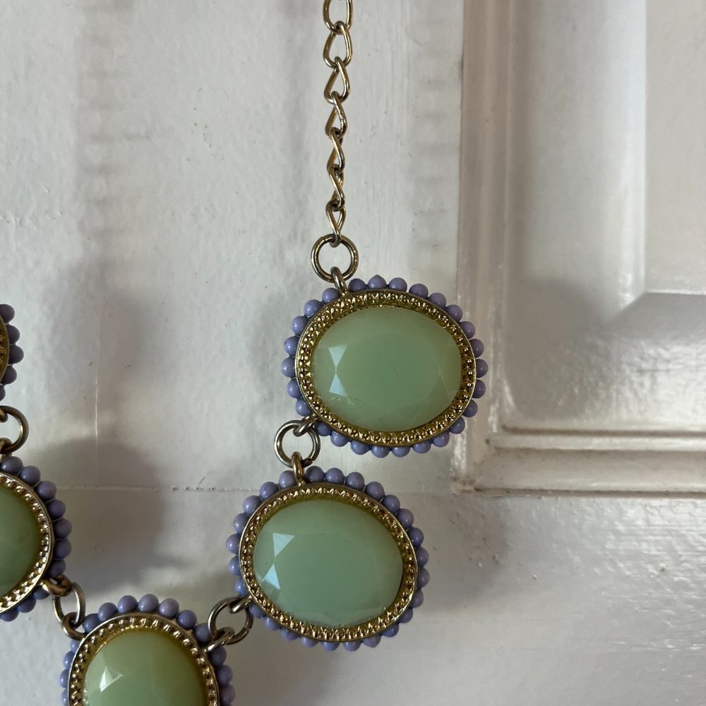 Francescas Statement Necklace- turquoise Stones with gold & lavender accents - Picture 8 of 14